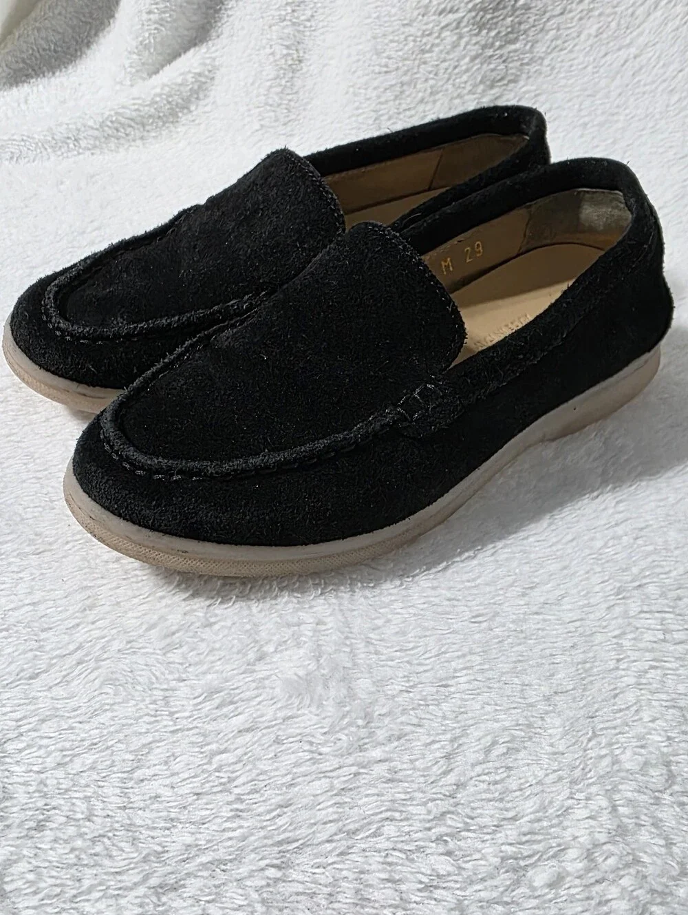 Kids Scarosso Ludovico Black suede loafers US Sz 12 EU Sz 29